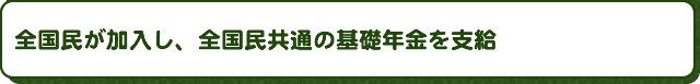 全国民が加入し、全国民共通の基礎年金を支給