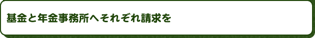 基金と年金事務所へそれぞれ請求を
